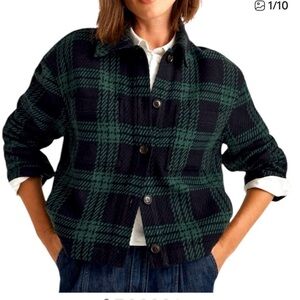 Madewell Plaid Green and Black Women's Jacket